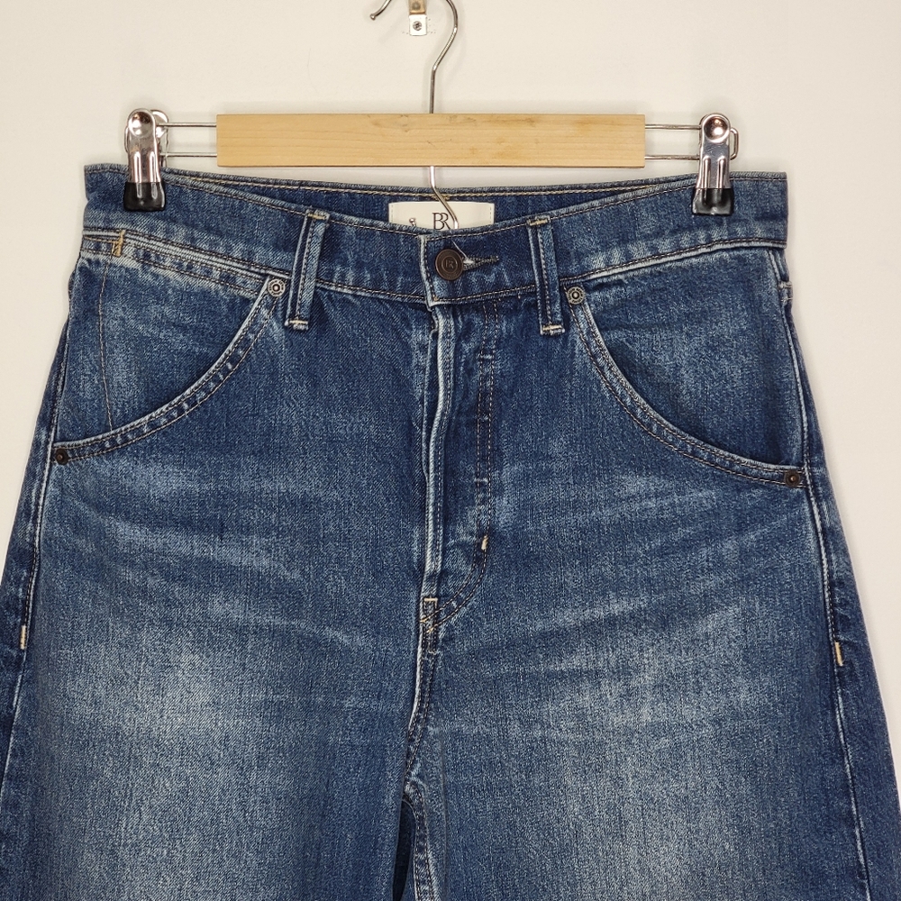 Banana Republic Barrel Jeans High-Rise Rigid Bow 100% Cotton Blue Size 27 - Picture 8 of 14